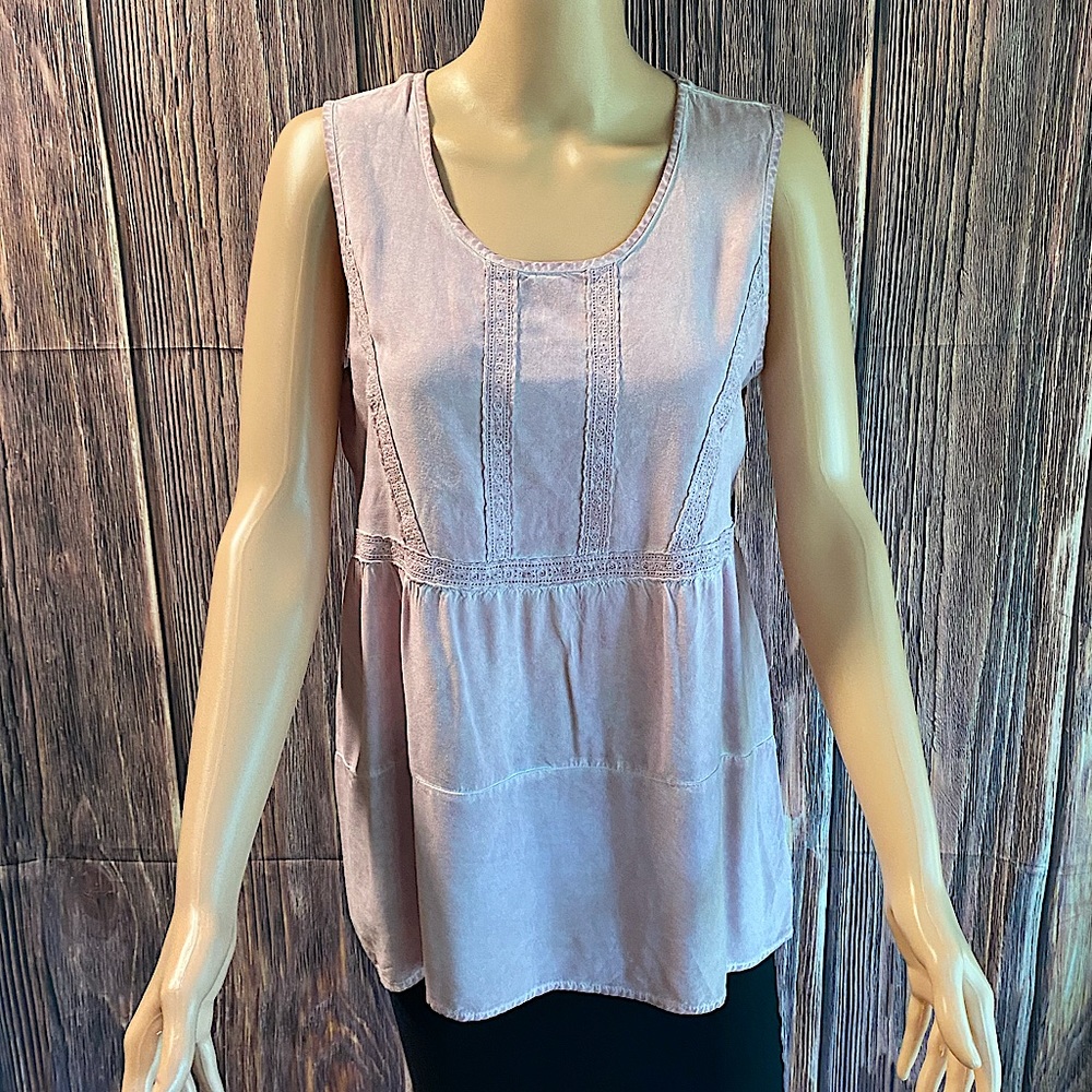 Knox Rose size medium rose light baby mauve pink boho tank blouse top